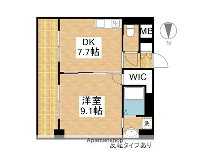 カゾーネ・アッソ(1LDK/11階)の間取り写真
