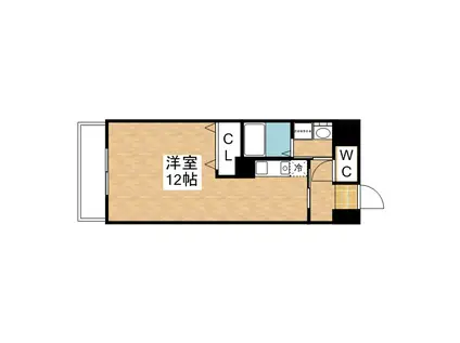 ボヌール千代田(ワンルーム/2階)の間取り写真