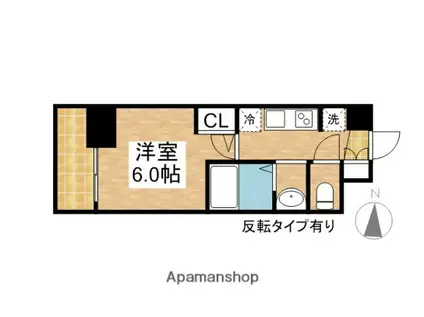 エステムコート名古屋新栄アクシス(1K/6階)の間取り写真