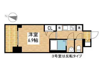 プレサンス丸の内アデル(1K/11階)の間取り写真