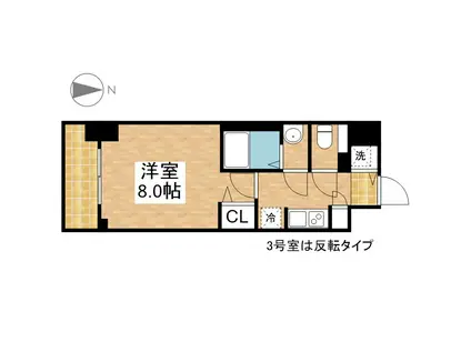 S-RESIDENCE栄イースト(1K/11階)の間取り写真