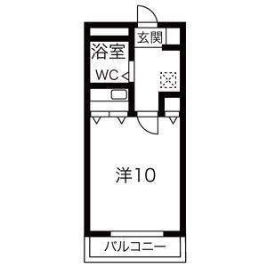 スカイタウン上前津(1K/6階)の間取り写真