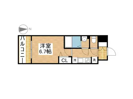 プレサンス上前津エレスタ(1K/8階)の間取り写真