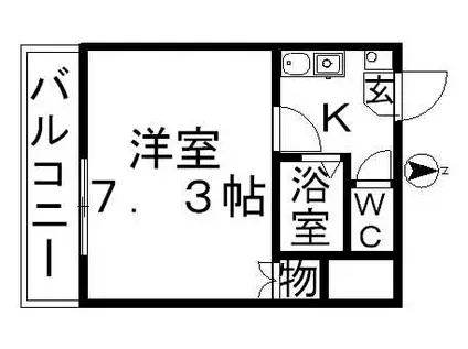 セントラルハイツ滝川(1K/4階)の間取り写真