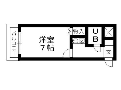 ニッシンハイツ千代田(1K/6階)の間取り写真