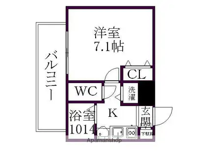 プレサンス覚王山D-STYLEⅡ(1K/7階)の間取り写真