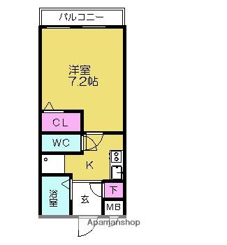 アビターレ筒井(1K/4階)の間取り写真