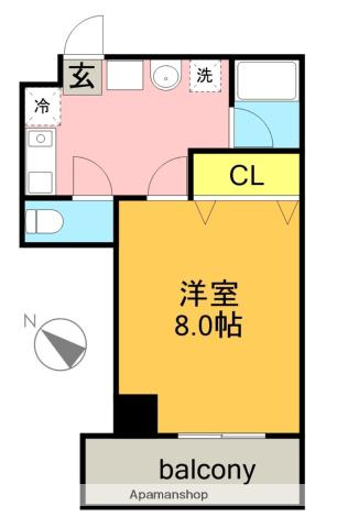 アーバンコート小松(1K/6階)の間取り写真