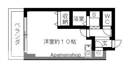 KMコート(ワンルーム/4階)の間取り写真