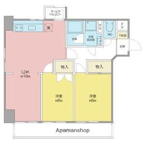 エシール白川(2LDK/6階)の間取り写真