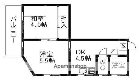 コーポマロミ(2DK/3階)の間取り写真