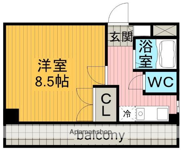 ロアール明日香(1K/3階)の間取り写真