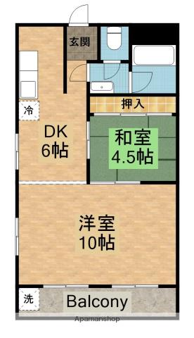 松仙堂ビル(1LDK/3階)の間取り写真