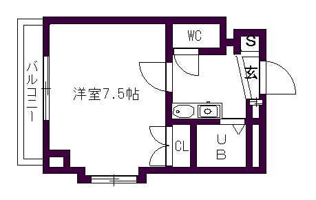 シティライフ本山(1K/2階)の間取り写真