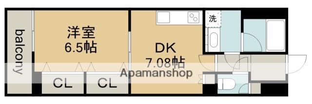 グランドール千種台(1DK/3階)の間取り写真