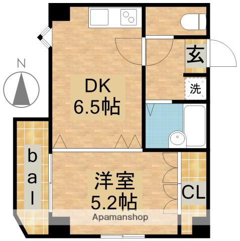 グレイセスHIKARI(1DK/2階)の間取り写真
