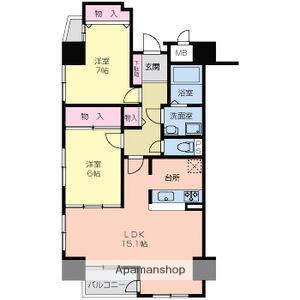 サムティイースト白壁(2LDK/6階)の間取り写真