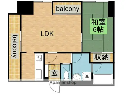 サンコーマンション(1LDK/7階)の間取り写真