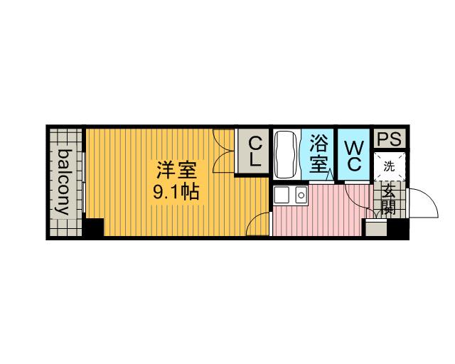 ベル千種(1K/2階)の間取り写真