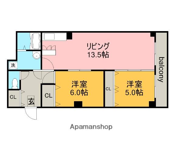 グランプラス池下(2LDK/2階)の間取り写真