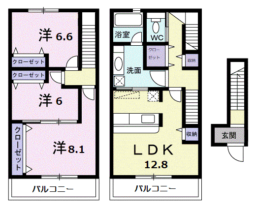 ベアート(3LDK)の間取り写真