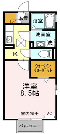 VIEW COURT Ⅴ(1K/1階)の間取り写真