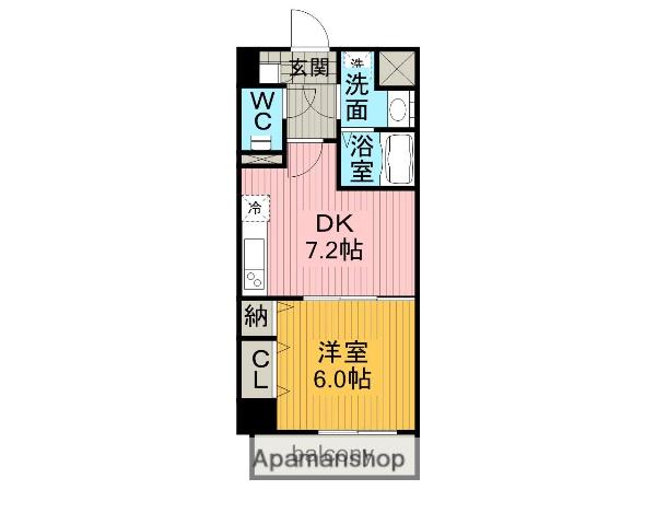 コンセール葵(1DK/7階)の間取り写真
