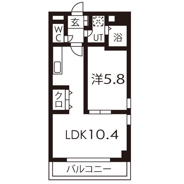 STUDIODUO1252(1LDK/3階)の間取り写真