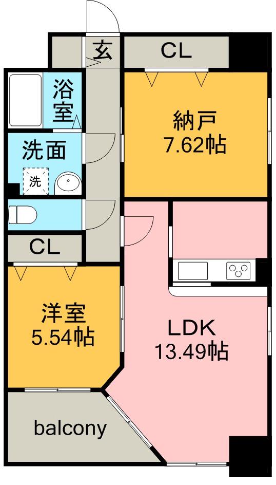 S-FORT葵(1SLDK/6階)の間取り写真