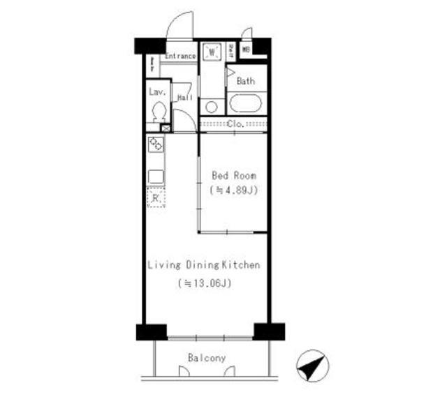 ルーエ千種(1LDK/13階)の間取り写真