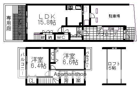 徳川翠苑(2LDK)の間取り写真