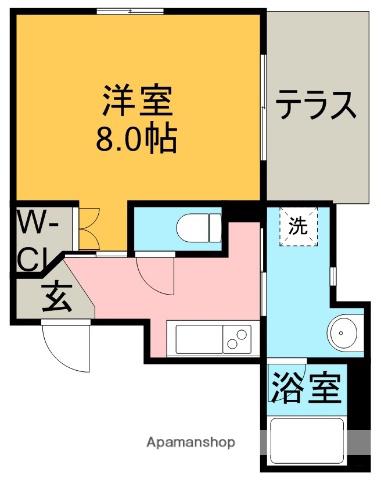 ベルビレッジ覚王山(1K/1階)の間取り写真
