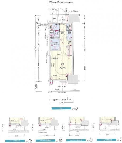 プレサンス千種アイル(1K/2階)の間取り写真