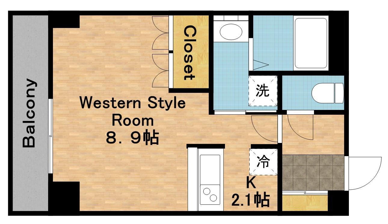 アンベリールM(ワンルーム/3階)の間取り写真