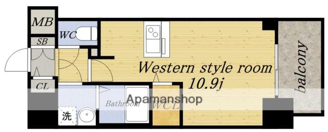 プレサンス池下トレス(ワンルーム/10階)の間取り写真