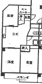 霞ヶ丘ビル(3DK/3階)の間取り写真