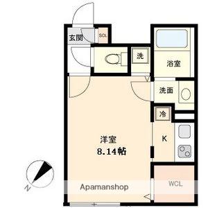 BRANCHE覚王山(ワンルーム/4階)の間取り写真