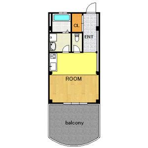 シーズンコート東山(ワンルーム/5階)の間取り写真