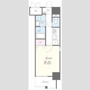 トレヴィ高岳(1K/5階)の間取り写真