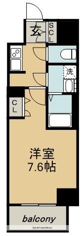 ダウンしました1月中契約開始までAD3 ・FR1 CP(1K/7階)の間取り写真