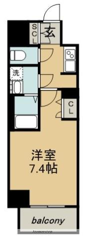 ダウンしました1月中契約開始までAD3 ・FR1 CP(1K/12階)の間取り写真