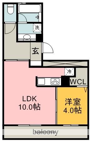 ヒールコートⅡ(1LDK/2階)の間取り写真