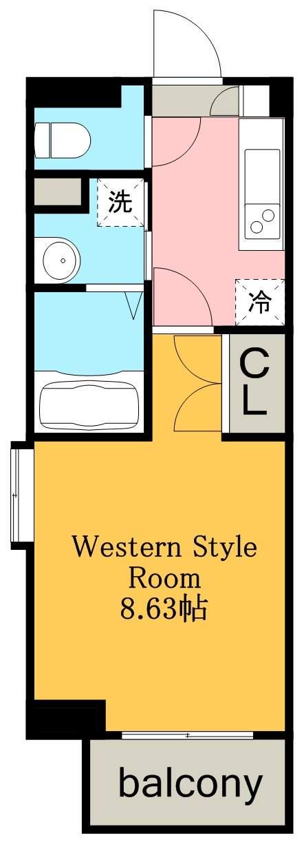 タウンライフ本山(1K/2階)の間取り写真