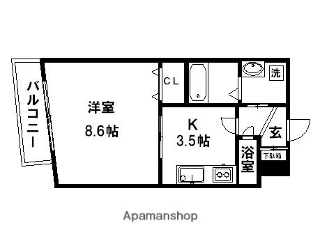 LE CHAMPAGNE(1K/2階)の間取り写真