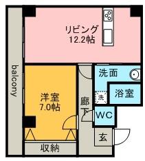 藤陽ビル(1LDK/3階)の間取り写真