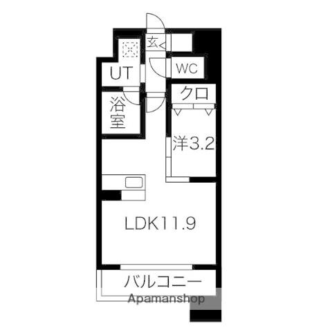 ポルタニグラ千種(1LDK/8階)の間取り写真
