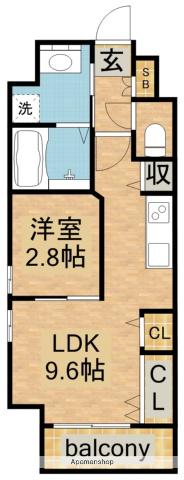 LACURARE VINTIA(1LDK/6階)の間取り写真