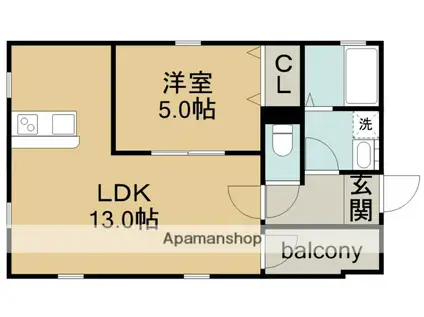 シュリット今池(1LDK/1階)の間取り写真