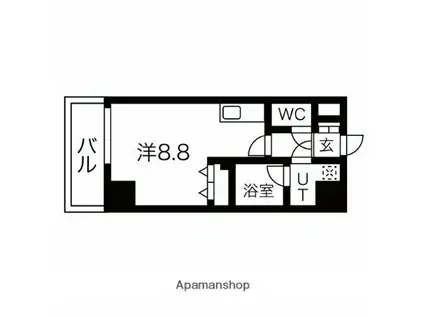 レジデンシア大須(ワンルーム/3階)の間取り写真