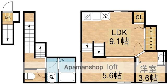 PENTAHILLS滝川町(ワンルーム/2階)の間取り写真